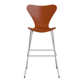 FRITZ HANSEN krzesło barowe SERIES 7 76cm fornir barwiony różne warianty rajski pomarańcz
