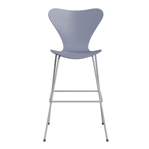 FRITZ HANSEN krzesło barowe SERIES 7 76cm fornir barwiony różne warianty lawendowy błękit