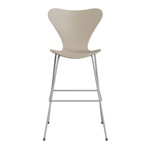 FRITZ HANSEN krzesło barowe SERIES 7 76cm fornir barwiony różne warianty jasny beż