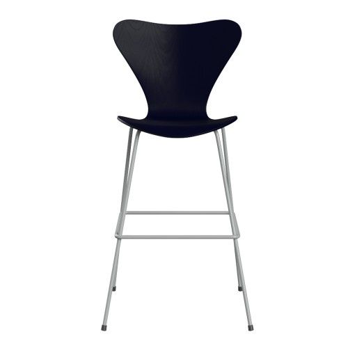 FRITZ HANSEN krzesło barowe SERIES 7 76cm fornir barwiony różne warianty granatowy