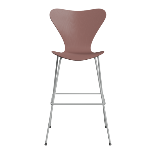 FRITZ HANSEN krzesło barowe SERIES 7 76cm fornir barwiony różne warianty dzika róża