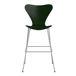 FRITZ HANSEN krzesło barowe SERIES 7 76cm fornir barwiony różne warianty ciemny zielony