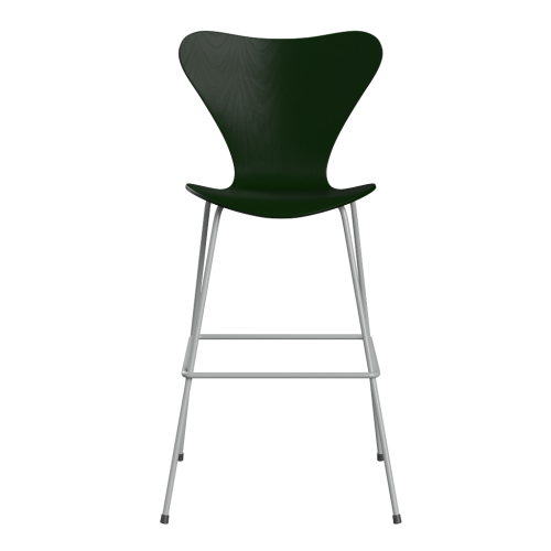 FRITZ HANSEN krzesło barowe SERIES 7 76cm fornir barwiony różne warianty ciemny zielony