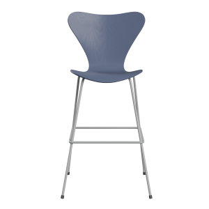 FRITZ HANSEN krzesło barowe SERIES 7 76cm fornir barwiony różne warianty błękit zmierzchu