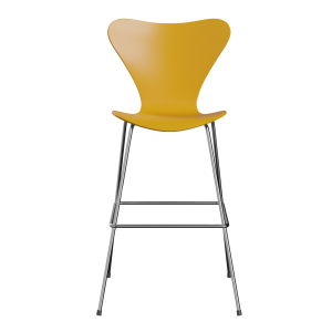 FRITZ HANSEN krzesło barowe SERIES 7 76cm fornir lakierowany różne warianty żółty