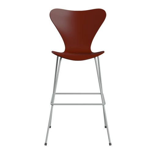 FRITZ HANSEN krzesło barowe SERIES 7 76cm fornir lakierowany różne warianty wenecka czerwień
