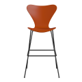 FRITZ HANSEN krzesło barowe SERIES 7 76cm fornir lakierowany różne warianty rajski pomarańcz