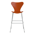 FRITZ HANSEN krzesło barowe SERIES 7 76cm fornir lakierowany różne warianty rajski pomarańcz