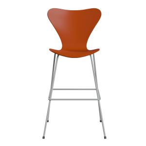 FRITZ HANSEN krzesło barowe SERIES 7 76cm fornir lakierowany różne warianty rajski pomarańcz