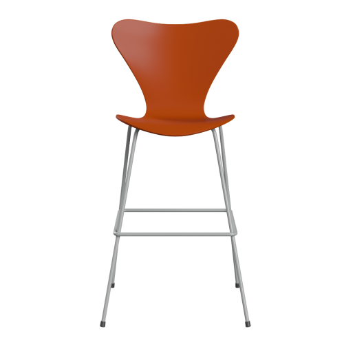 FRITZ HANSEN krzesło barowe SERIES 7 76cm fornir lakierowany różne warianty rajski pomarańcz