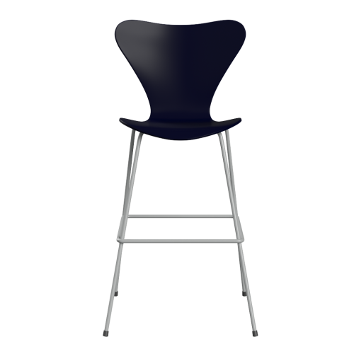 FRITZ HANSEN krzesło barowe SERIES 7 76cm fornir lakierowany różne warianty granatowy