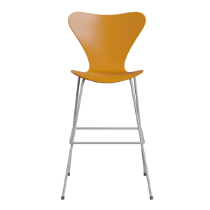 FRITZ HANSEN krzesło barowe SERIES 7 76cm fornir lakierowany różne warianty ciemny żółty