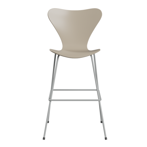 FRITZ HANSEN krzesło barowe SERIES 7 76cm fornir lakierowany różne warianty jasny beż