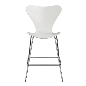 FRITZ HANSEN krzesło barowe SERIES 7 76cm fornir lakierowany różne warianty biały