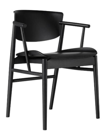 FRITZ HANSEN krzesło N01 czarny lakierowany dąb