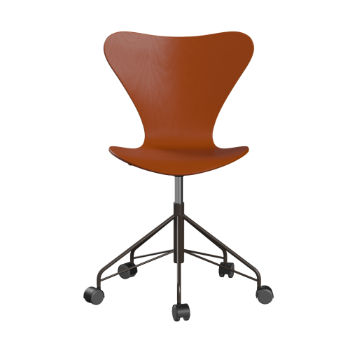 FRITZ HANSEN krzesło obrotowe SERIES 7 fornir barwiony różne warianty rajski pomarańcz