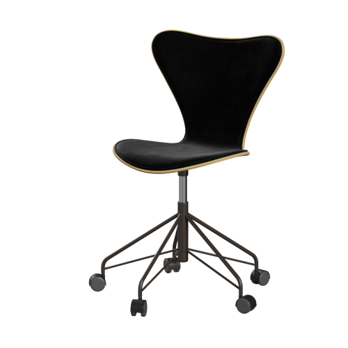 FRITZ HANSEN krzesło obrotowe SERIES 7 naturalny fornir tapicerowany front