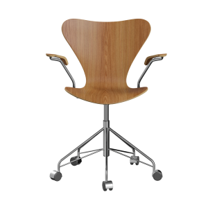 FRITZ HANSEN krzesło obrotowe z podłokietnikami SERIES 7 fornir naturalny różne warianty wiąz