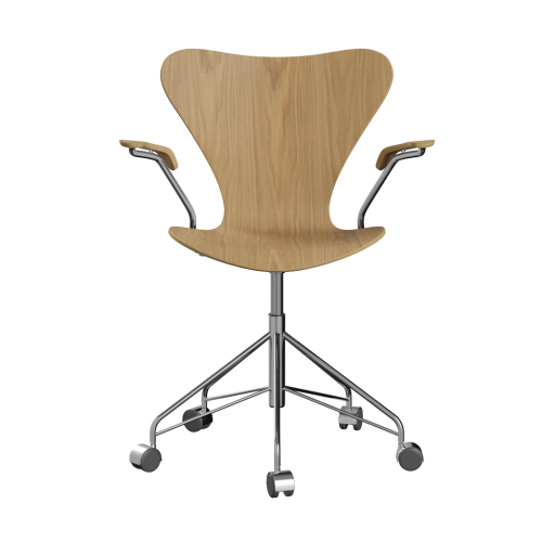 FRITZ HANSEN krzesło obrotowe z podłokietnikami SERIES 7 fornir naturalny różne warianty dąb