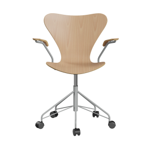 FRITZ HANSEN krzesło obrotowe z podłokietnikami SERIES 7 fornir naturalny różne warianty buk