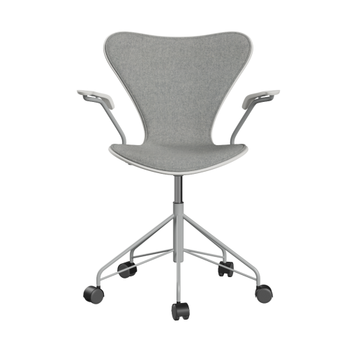 FRITZ HANSEN krzesło obrotowe z podłokietnikami SERIES 7 lakierowany fornir tapicerowany front