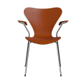 FRITZ HANSEN krzesło z podłokietnikami SERIES 7 fornir barwiony różne warianty rajski pomarańcz