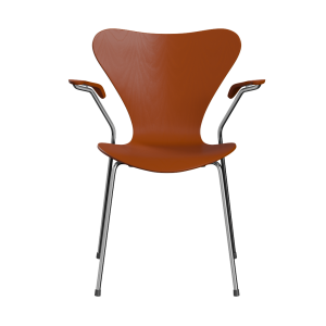 FRITZ HANSEN krzesło z podłokietnikami SERIES 7 fornir barwiony różne warianty rajski pomarańcz