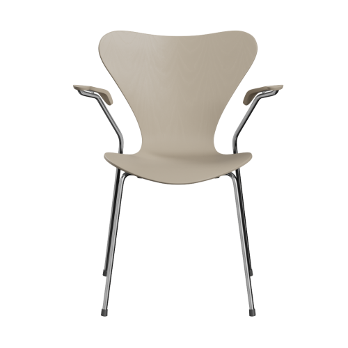 FRITZ HANSEN krzesło z podłokietnikami SERIES 7 fornir barwiony różne warianty jasny beż