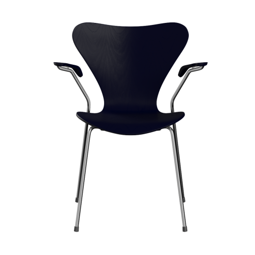 FRITZ HANSEN krzesło z podłokietnikami SERIES 7 fornir barwiony różne warianty granatowy