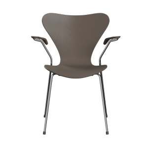 FRITZ HANSEN krzesło z podłokietnikami SERIES 7 fornir barwiony różne warianty gliniany brąz