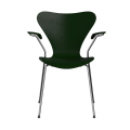 FRITZ HANSEN krzesło z podłokietnikami SERIES 7 fornir barwiony różne warianty ciemny zielony