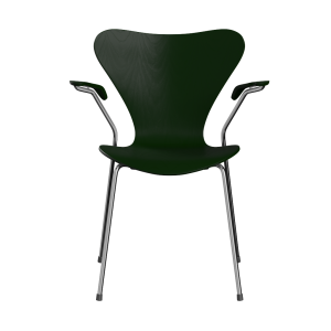 FRITZ HANSEN krzesło z podłokietnikami SERIES 7 fornir barwiony różne warianty ciemny zielony