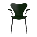FRITZ HANSEN krzesło z podłokietnikami SERIES 7 fornir barwiony różne warianty ciemny zielony