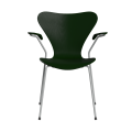 FRITZ HANSEN krzesło z podłokietnikami SERIES 7 fornir barwiony różne warianty ciemny zielony