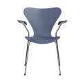 FRITZ HANSEN krzesło z podłokietnikami SERIES 7 fornir barwiony różne warianty błękit zmierzchu