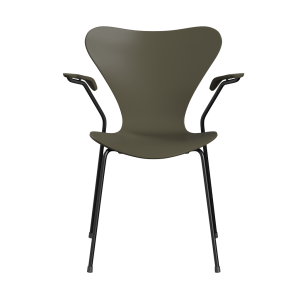 FRITZ HANSEN krzesło z podłokietnikami SERIES 7 fornir lakierowany różne warianty oliwkowy