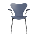 FRITZ HANSEN krzesło z podłokietnikami SERIES 7 fornir lakierowany różne warianty błękit zmierzchu