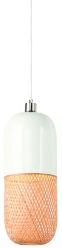 LAMPA WISZĄCA MEKONG BAMBUS /20X50CM PODŁUŻNY, BIAŁA/NATURALNY GOOD&MOJO