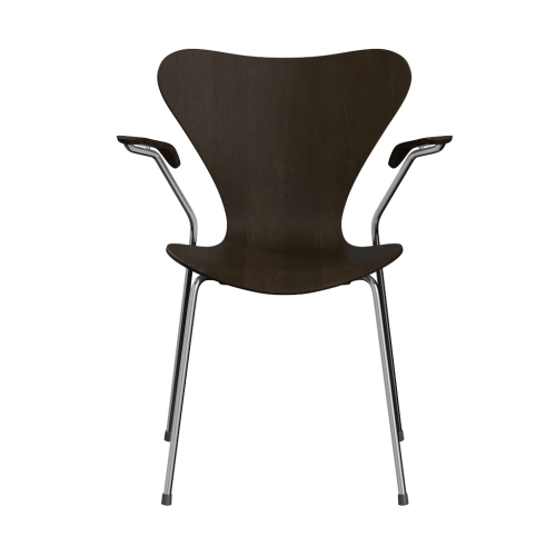 FRITZ HANSEN krzesło z podłokietnikami SERIES 7 fornir naturalny różne warianty bardzo ciemny dąb