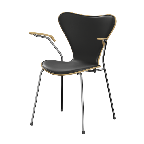 FRITZ HANSEN krzesło z podłokietnikami SERIES 7 naturalny fornir różne warianty tapicerowany front