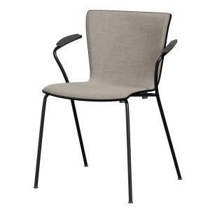 FRITZ HANSEN krzesło z podłokietnikami VICO DUO front tapicerowany różne kolory podstawa czarna