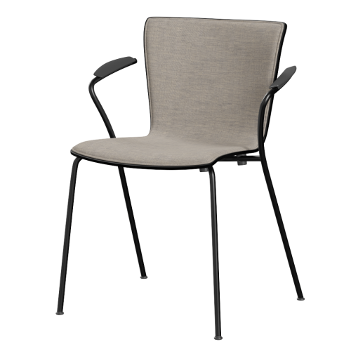 FRITZ HANSEN krzesło z podłokietnikami VICO DUO front tapicerowany różne kolory podstawa czarna