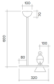 Lampa wisząca Alouette - ceiling light / T version / 1 bird Atelier Areti różne warianty 