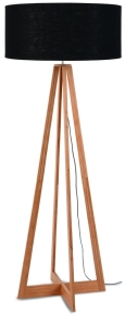 LAMPA PODŁOGOWA EVEREST BAMBUS 4-NOŻNA 127CM/ABAŻUR 60X30CM, LNIANY CZARNY	 GOOD&MOJO