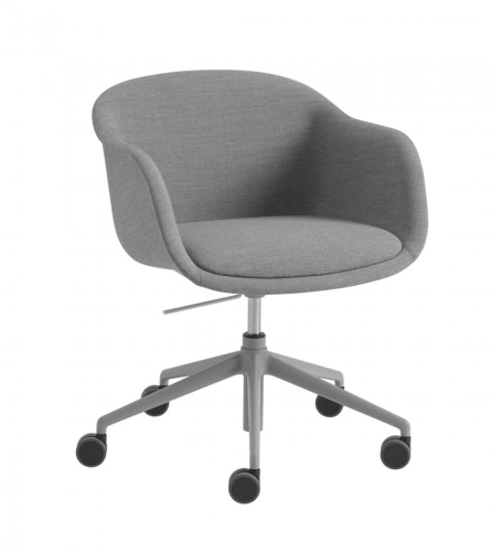 FOTEL TAPICEROWANY NA KÓŁKACH FIBER CONFERENCE ARMCHAIR SWIVEL BASE W. GAS LIFT, CASTORS, TILT MUUTO - REMIX 133/ SZARA PODSTAWA