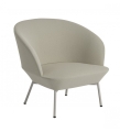 FOTEL TAPICEROWANY OSLO LOUNGE CHAIR TUBE BASE MUUTO - TKANINA VIDAR 146, SZARA PODSTAWA