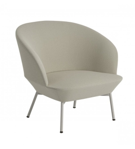 FOTEL TAPICEROWANY OSLO LOUNGE CHAIR TUBE BASE MUUTO - TKANINA VIDAR 146, SZARA PODSTAWA