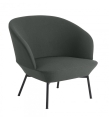 FOTEL TAPICEROWANY OSLO LOUNGE CHAIR TUBE BASE MUUTO - TKANINA TWILL WEAVE 990, CZARNA PODSTAWA