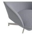 FOTEL TAPICEROWANY OSLO LOUNGE CHAIR SWIVEL BASE MUUTO - TKANINA VIDAR 146, OBROTOWA PODSTAWA W KOLORZE SZARYM
