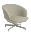 FOTEL TAPICEROWANY OSLO LOUNGE CHAIR SWIVEL BASE MUUTO - TKANINA VIDAR 146, OBROTOWA PODSTAWA W KOLORZE SZARYM